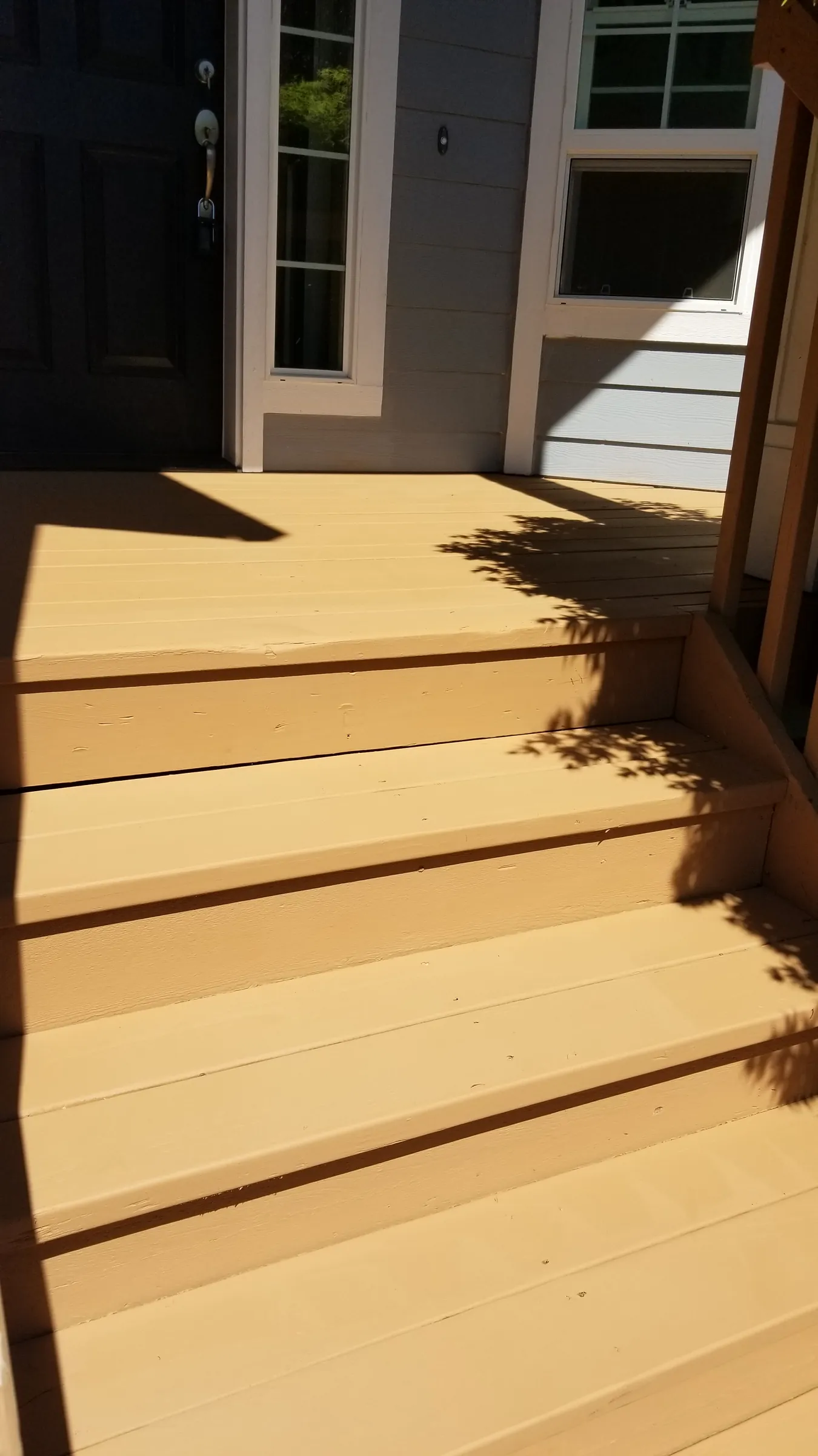 Done: Front porch and entry steps, fully finished.