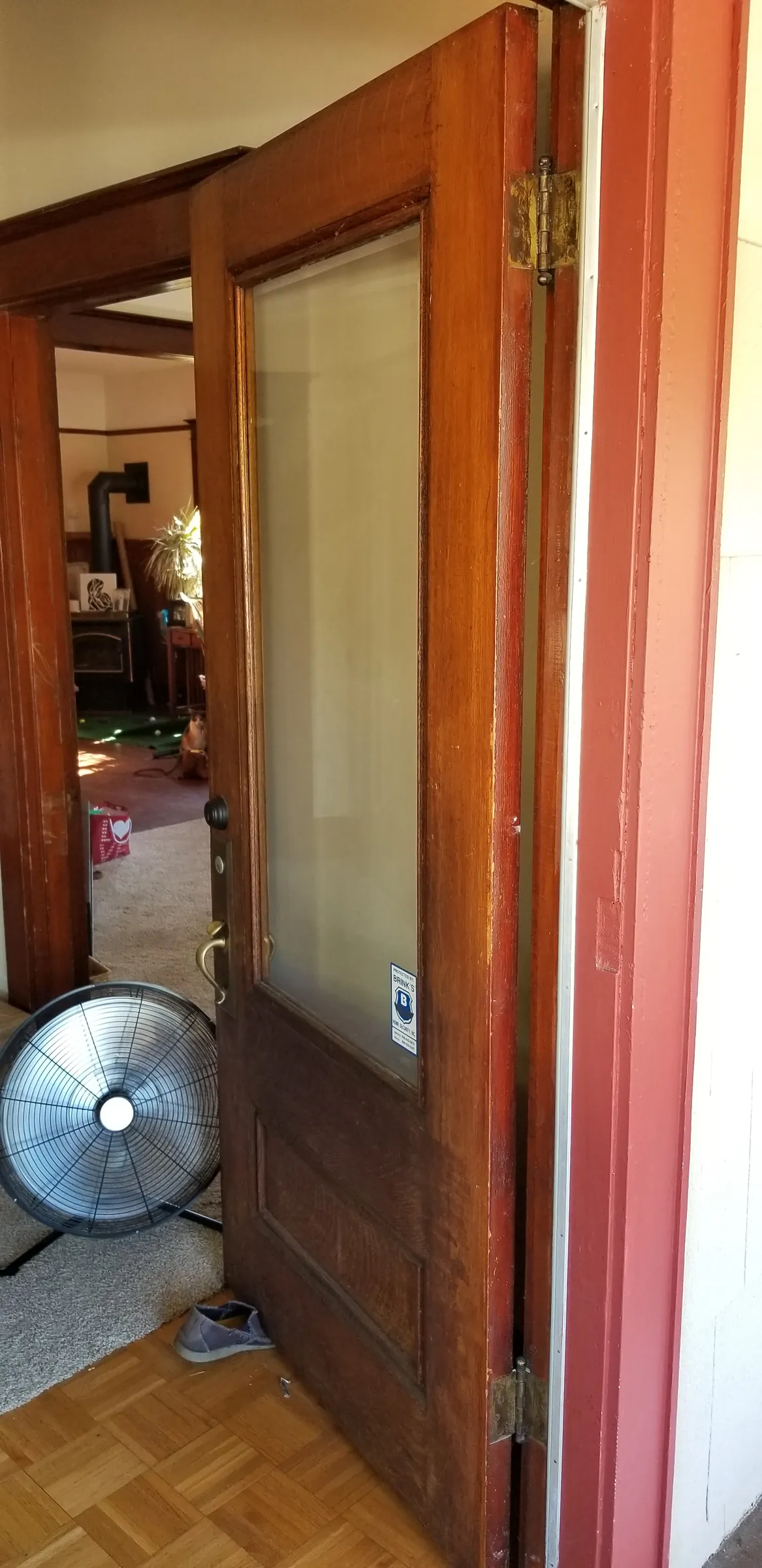 Repair: Original wood storm door, restored