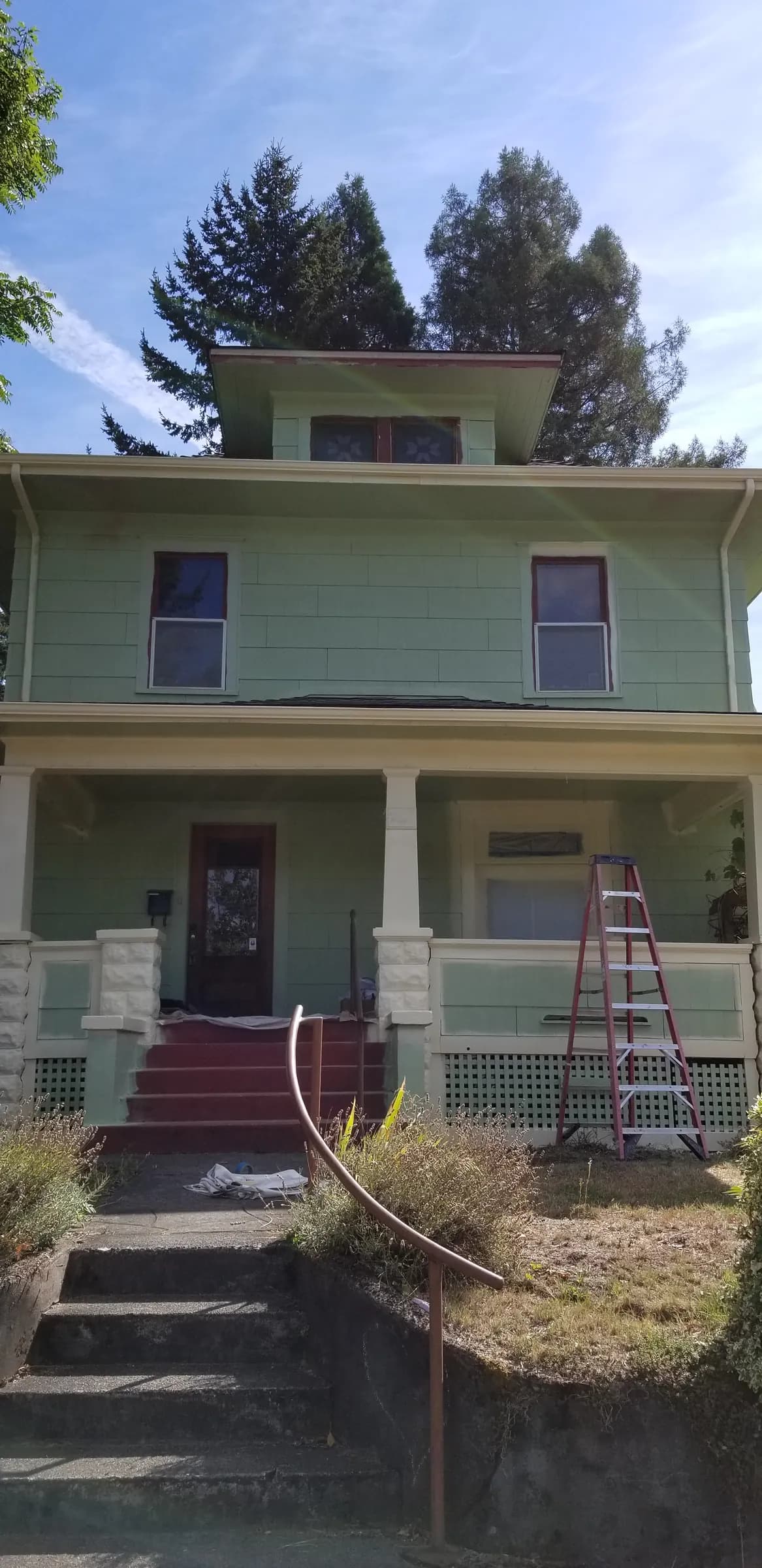 Done: Front with the new curved step railing