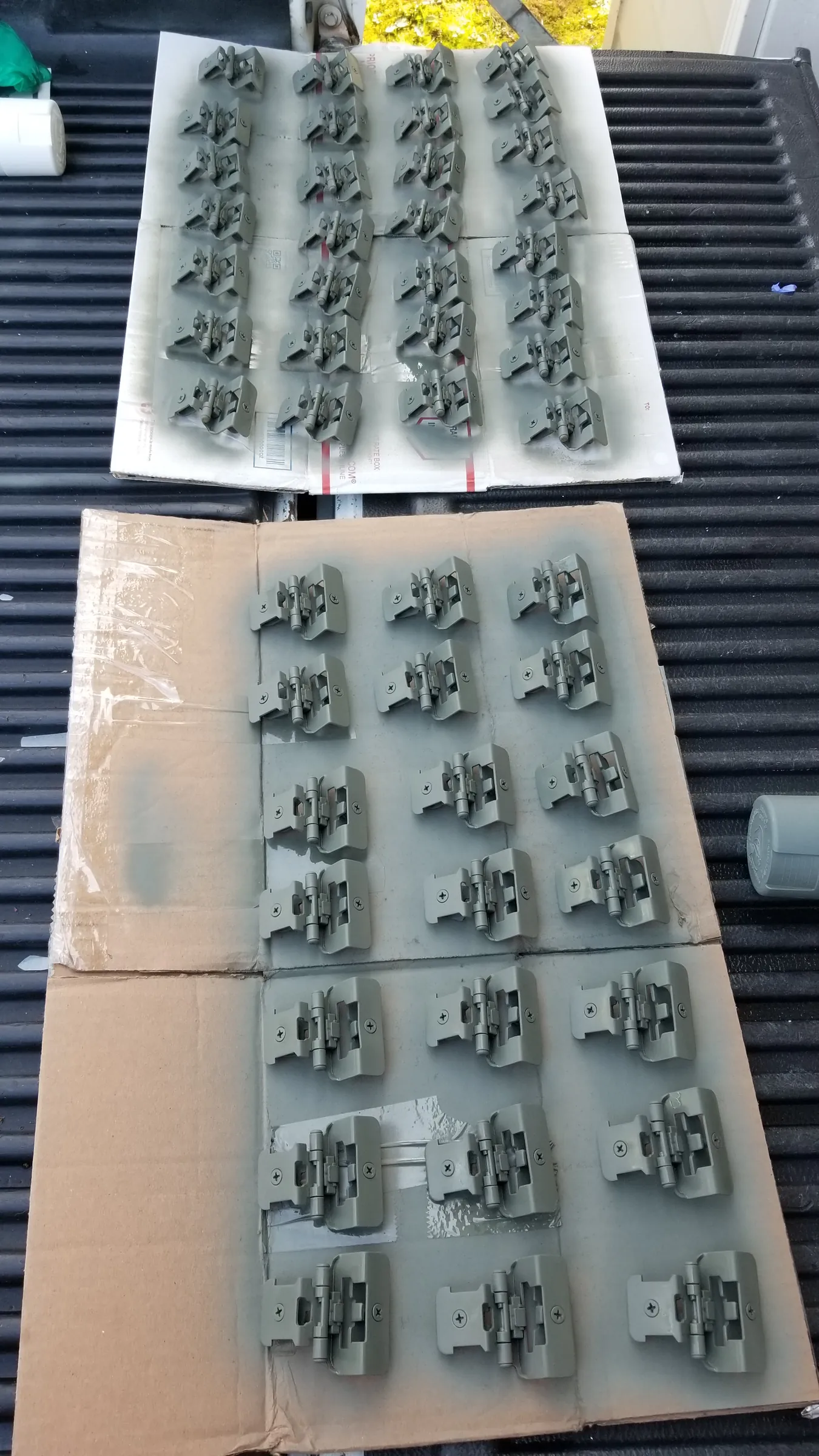 Paint: Every hinge laid out and sprayed to match