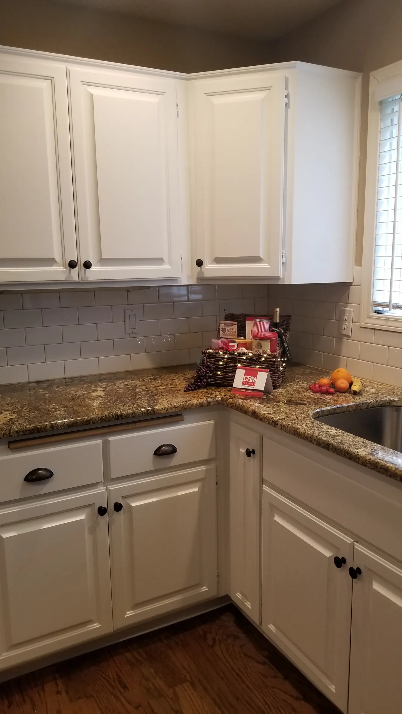 Done: Finished corner cabinets and counters