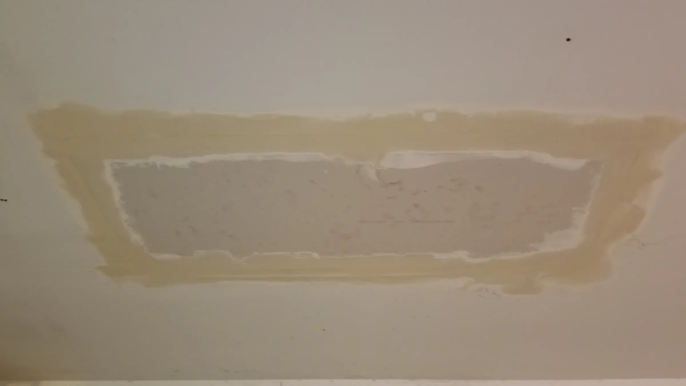 Repair: Garage ceiling patched where the leak came through